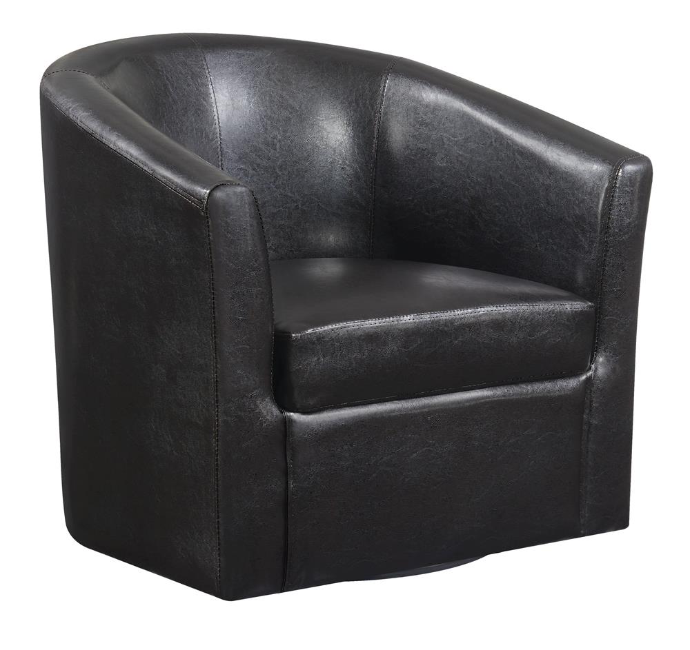 Turner Dark Brown Upholstery Sloped Arm Accent Swivel Chair - 902098 - Bien Home Furniture & Electronics