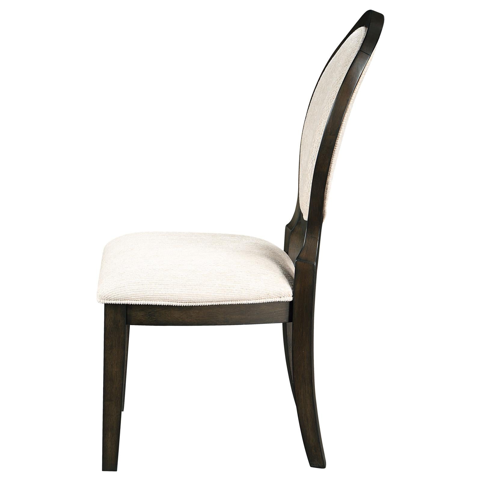 Twyla Upholstered Dining Chairs with Oval Back (Set of 2) Cream/Dark Cocoa - 115102 - Bien Home Furniture & Electronics