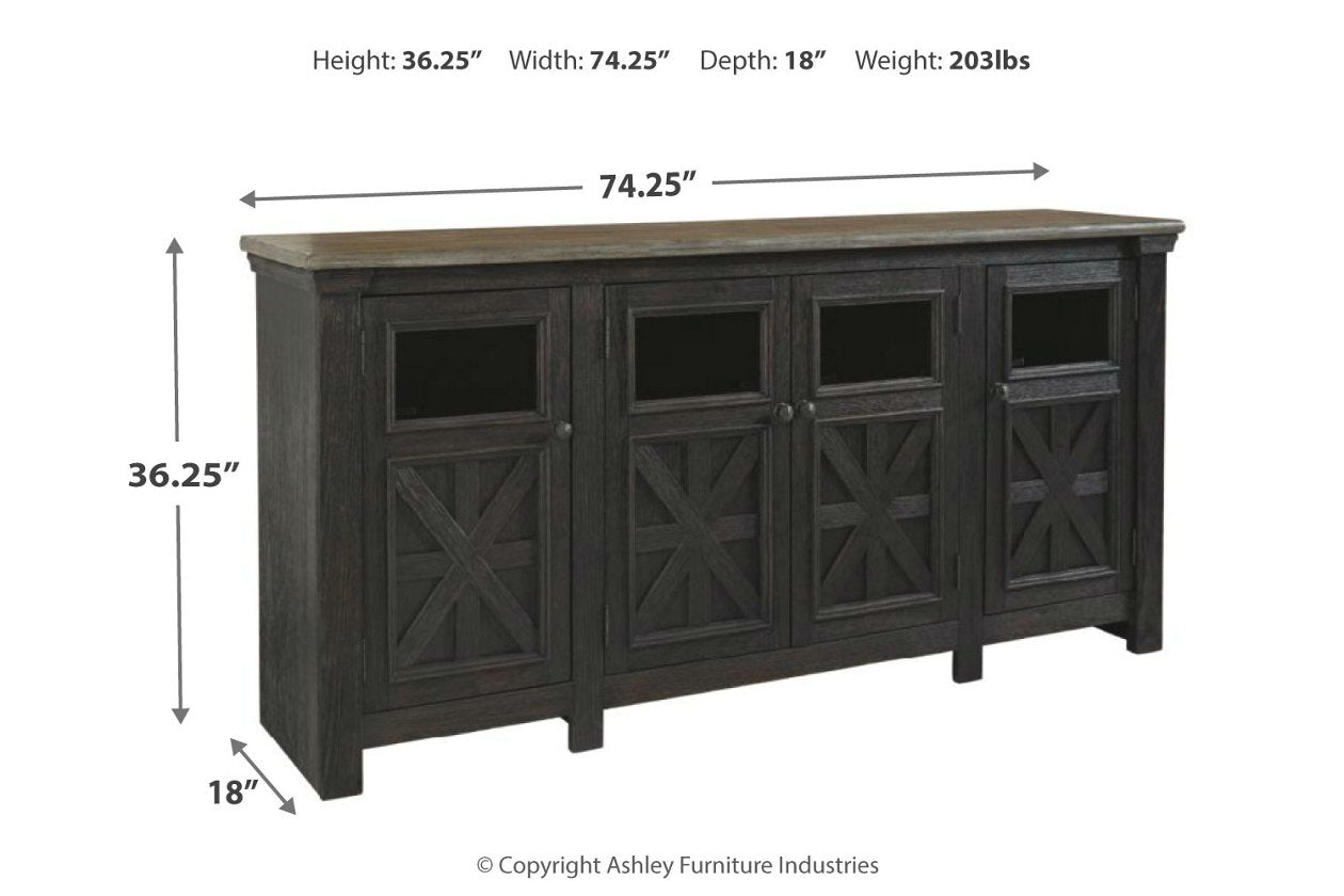 Tyler Creek Black/Gray 74" TV Stand - W736-68 - Bien Home Furniture & Electronics