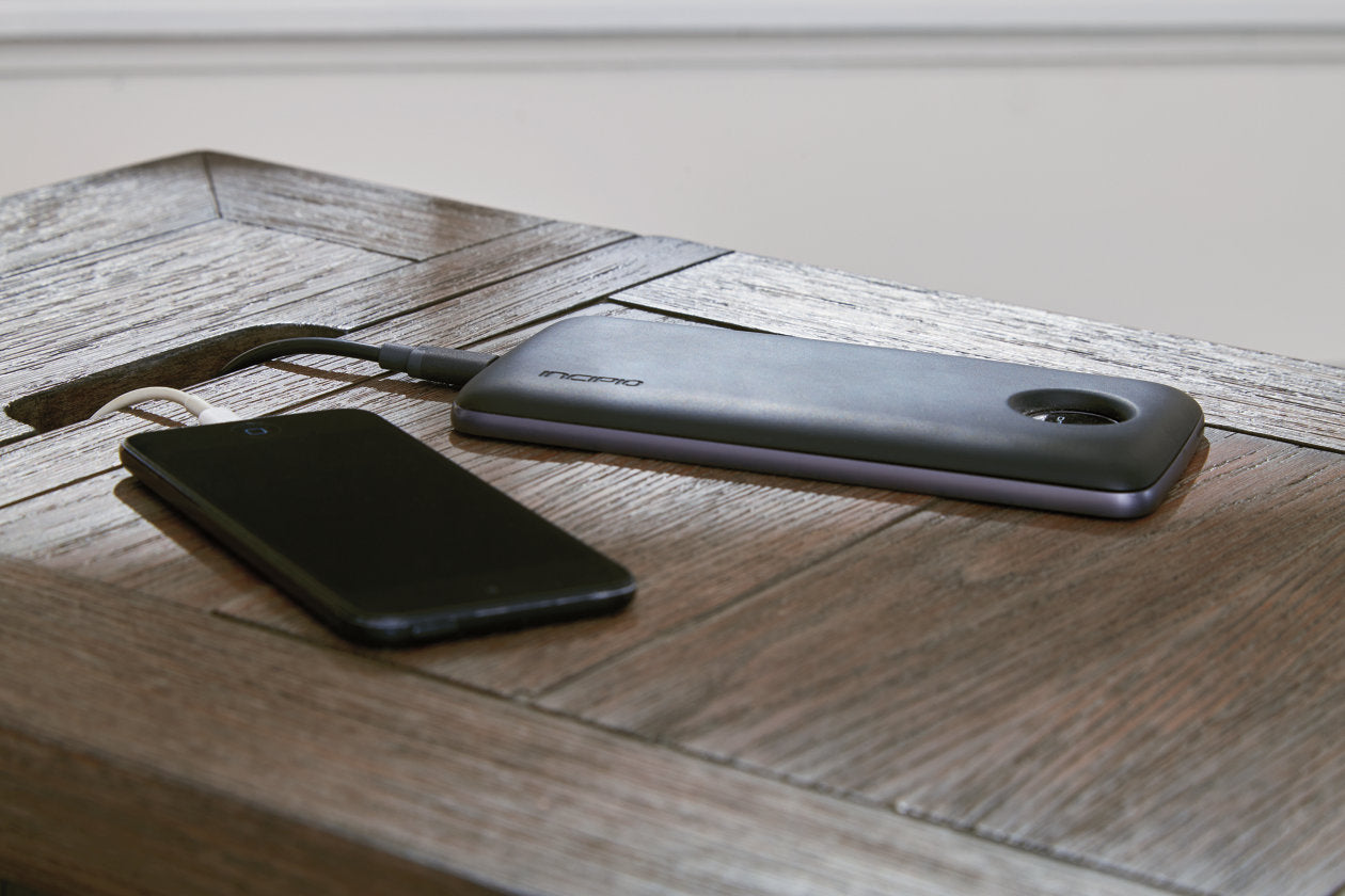 Tyler Creek Grayish Brown/Black Chairside End Table with USB Ports & Outlets - T736-7 - Bien Home Furniture & Electronics