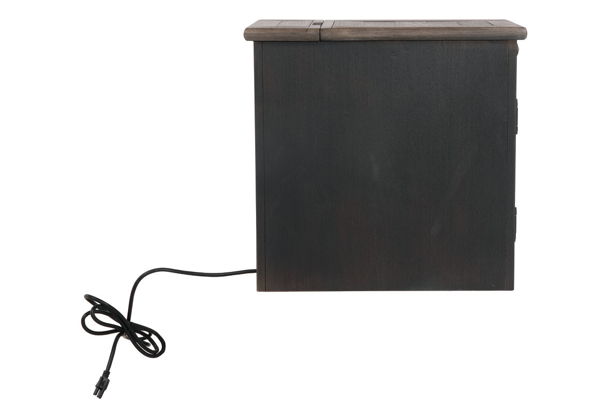Tyler Creek Grayish Brown/Black Chairside End Table with USB Ports & Outlets - T736-7 - Bien Home Furniture & Electronics