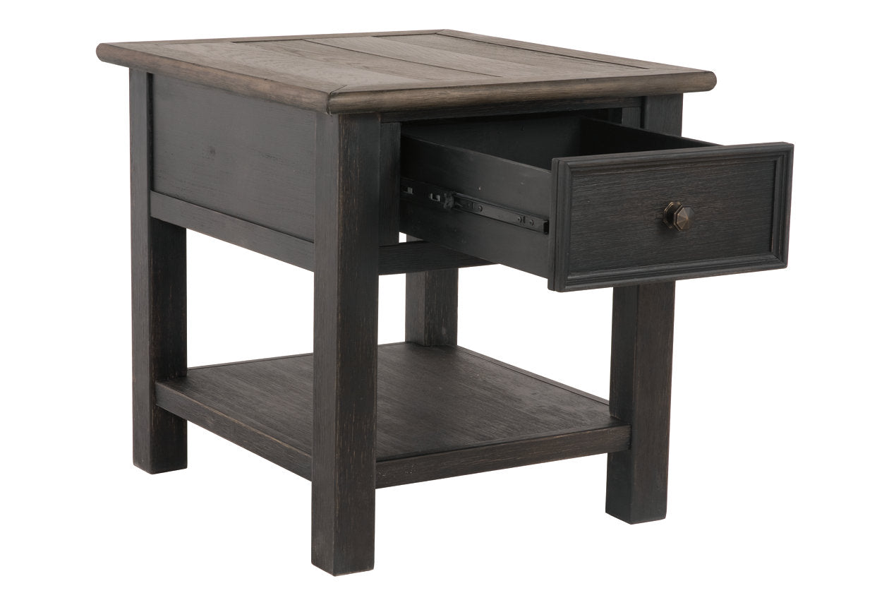 Tyler Creek Grayish Brown/Black End Table - T736-3 - Bien Home Furniture & Electronics