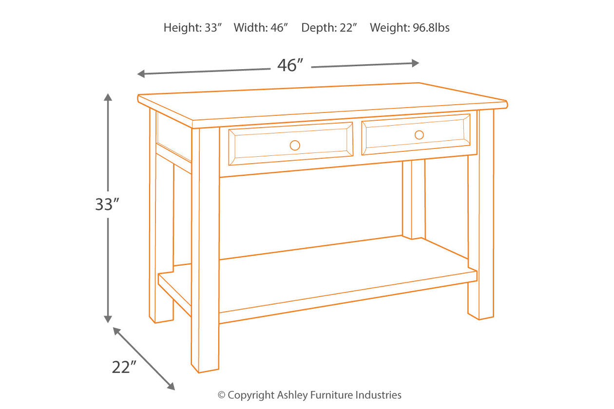 Tyler Creek Grayish Brown/Black Sofa/Console Table - T736-4 - Bien Home Furniture & Electronics