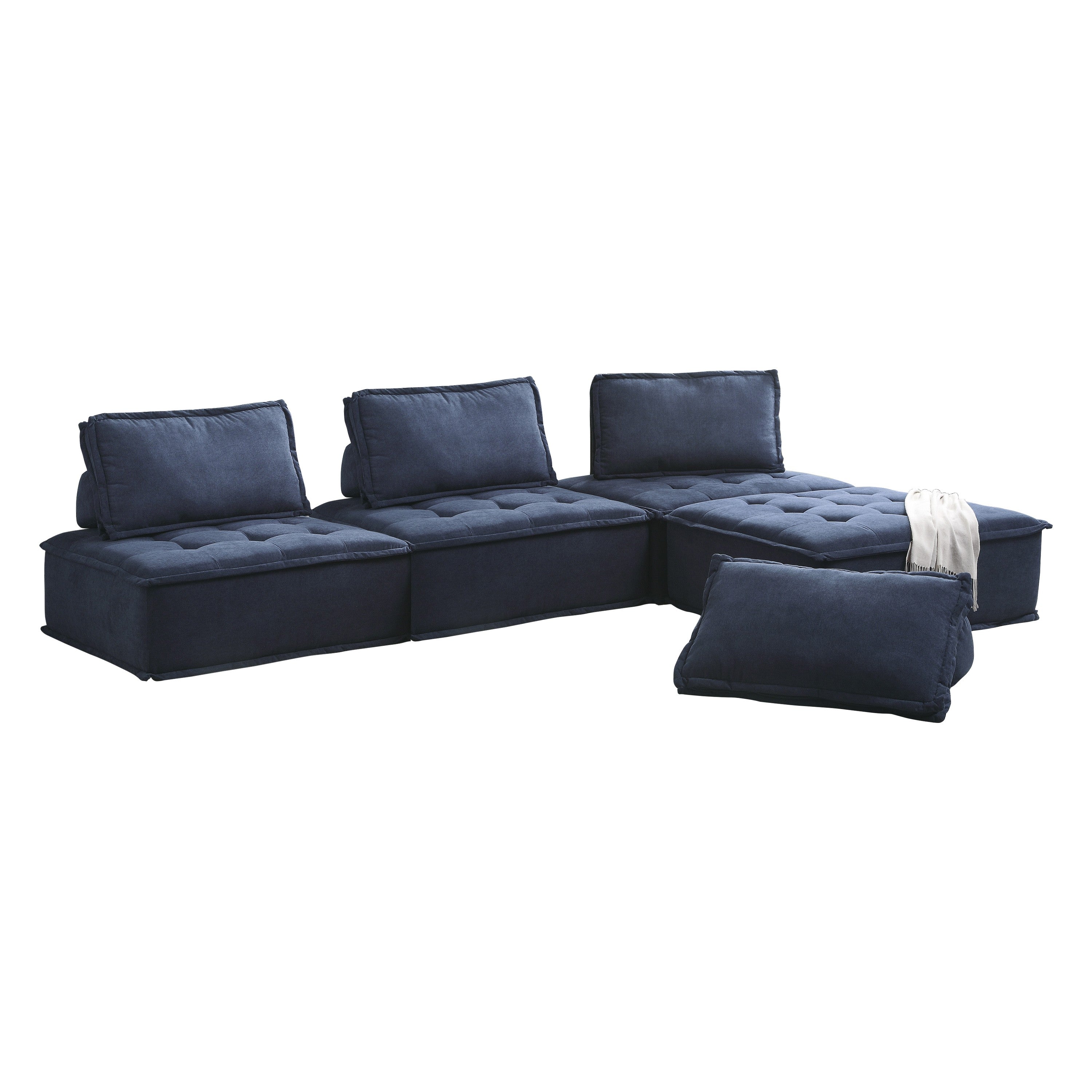 Ulrich Blue Modular 4-Piece Modular Sectional - 9545BU*4 - Bien Home Furniture & Electronics