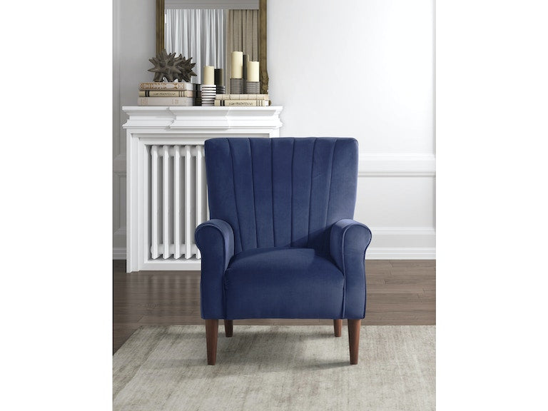 Urielle Blue Gray Velvet Accent Chair - 1047BU-1 - Bien Home Furniture &amp; Electronics