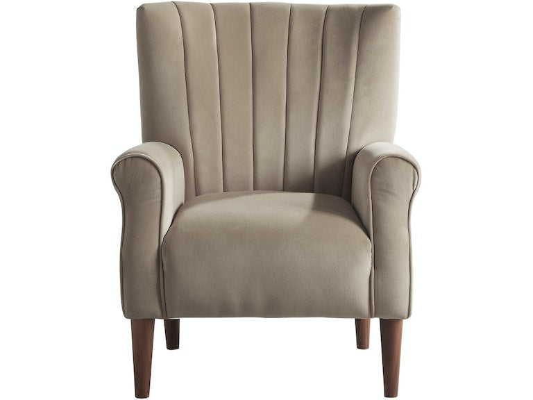Urielle Brown Gray Velvet Accent Chair - 1047BR-1 - Bien Home Furniture &amp; Electronics