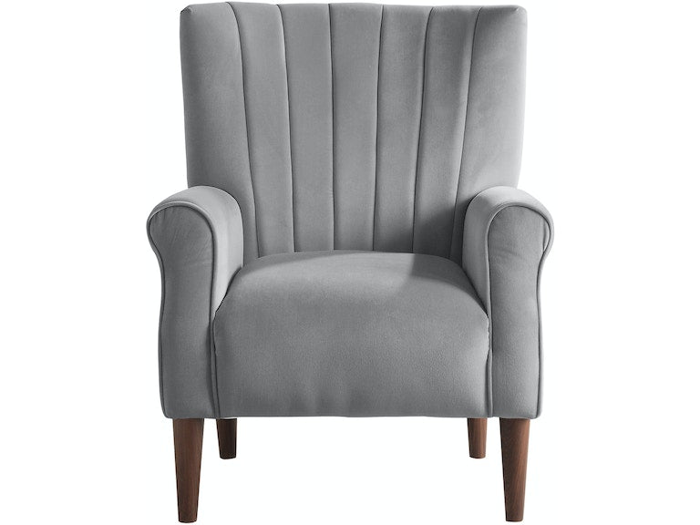 Urielle Dark Gray Velvet Accent Chair - 1047DG-1 - Bien Home Furniture &amp; Electronics