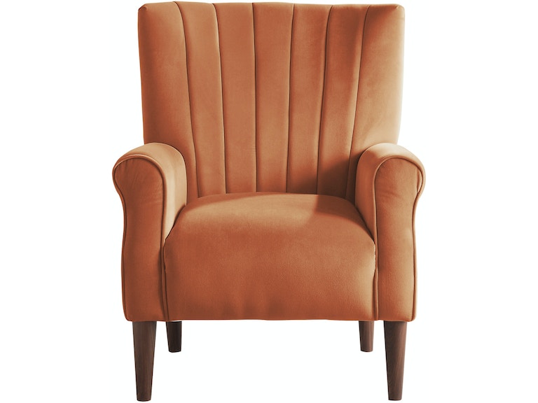 Urielle Orange Velvet Accent Chair - 1047RN-1 - Bien Home Furniture &amp; Electronics