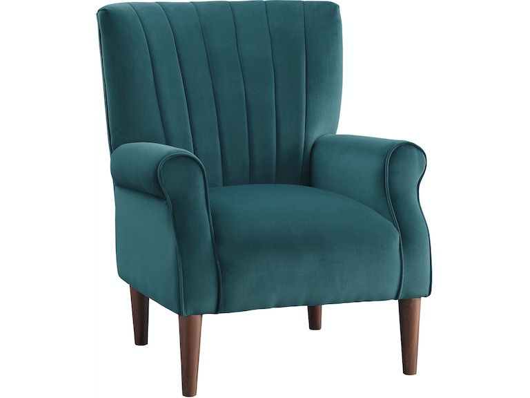 Urielle Teal Velvet Accent Chair - 1047TL-1 - Bien Home Furniture &amp; Electronics