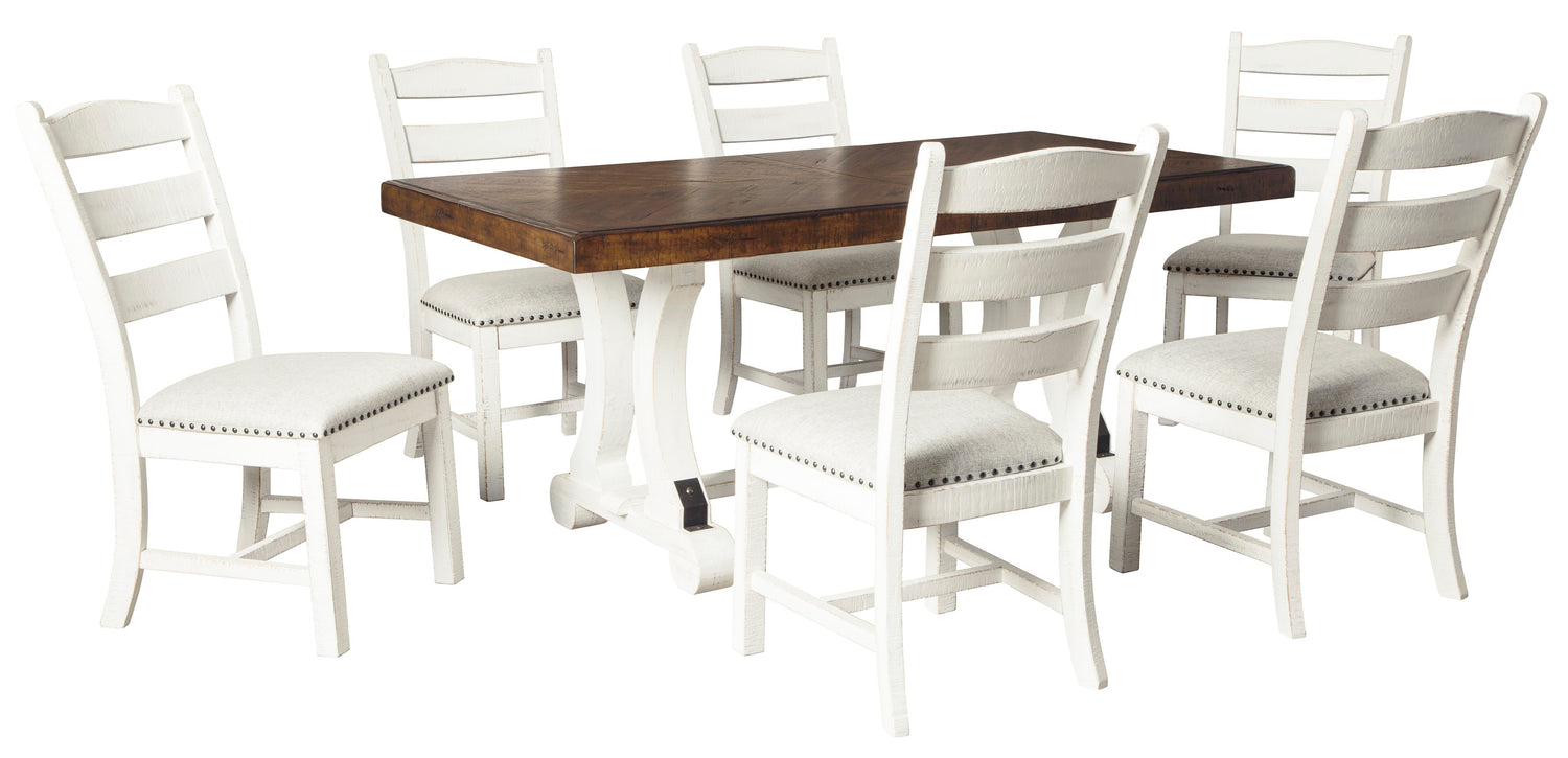 Valebeck Beige/White Rectangular Dining Set - SET | D546-35 | D546-01(2) - Bien Home Furniture & Electronics