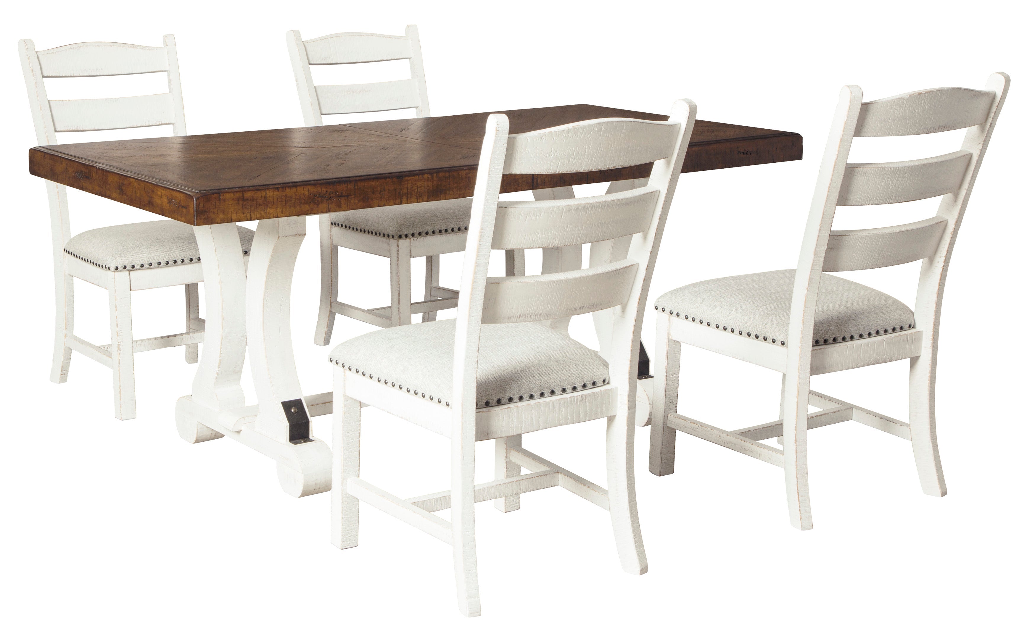 Valebeck Beige/White Rectangular Dining Set - SET | D546-35 | D546-01(2) - Bien Home Furniture & Electronics
