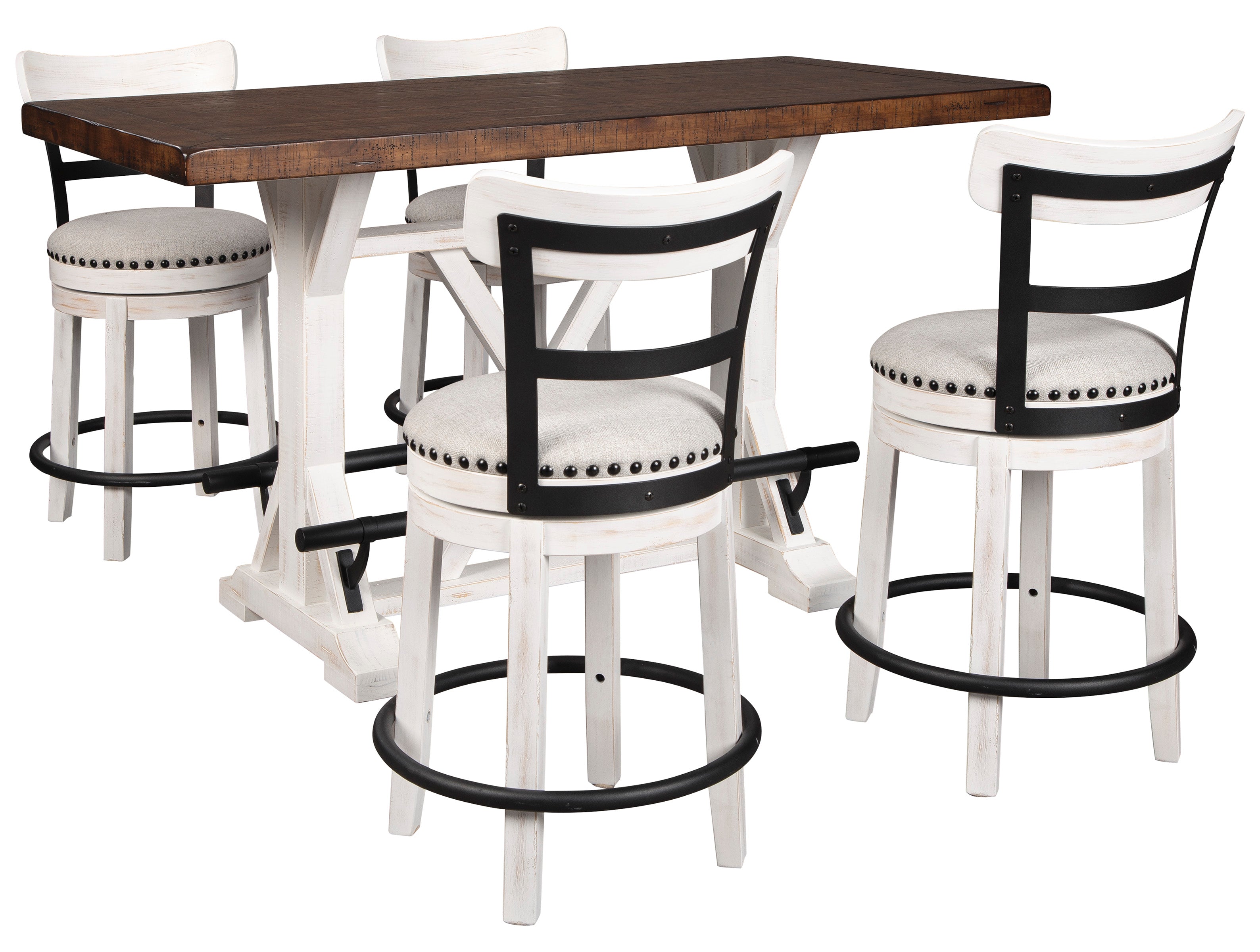 Valebeck White/Beige 5-Piece Counter Height Set - SET | D546-13 | D546-524(4) - Bien Home Furniture & Electronics