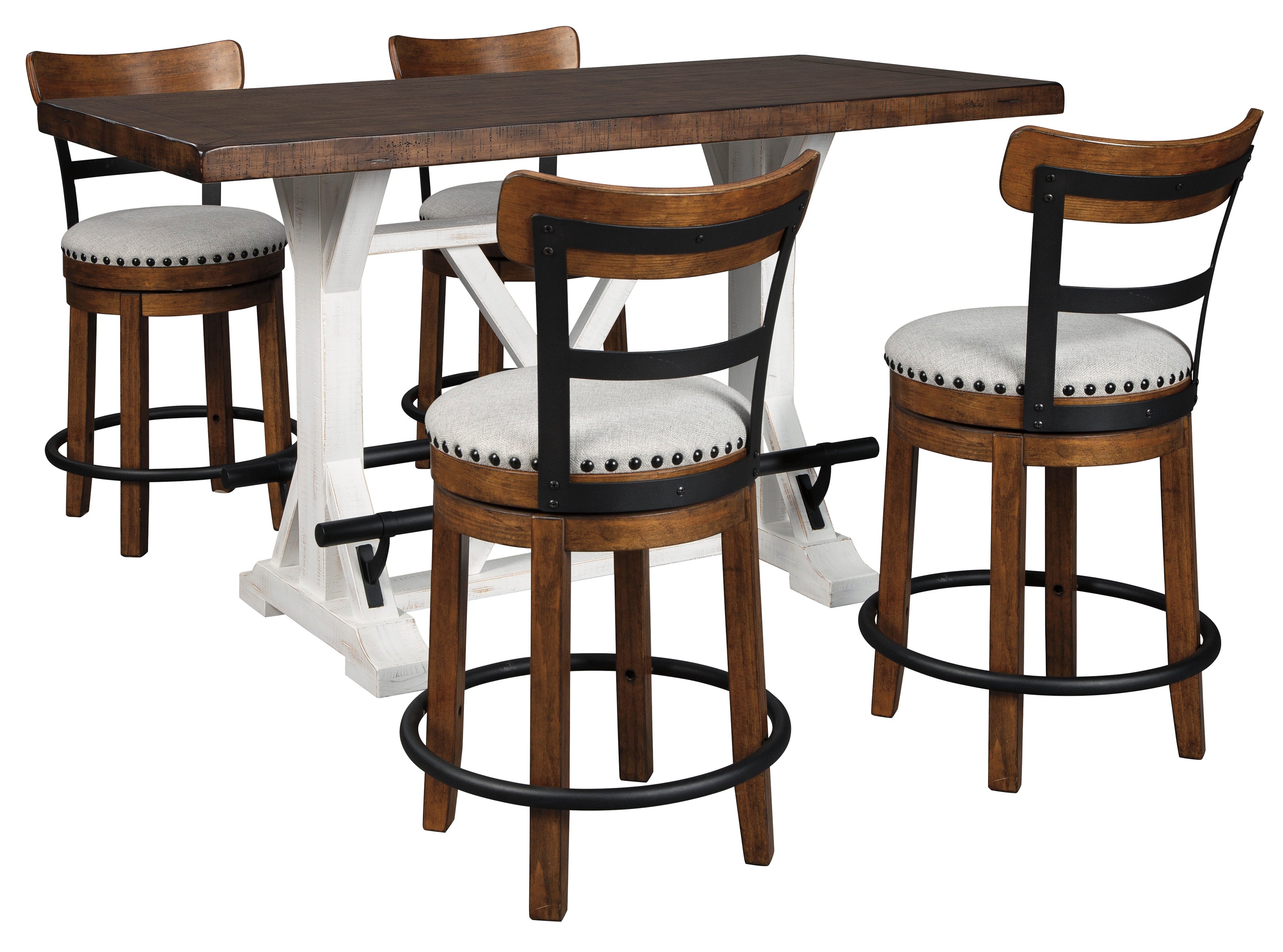 Valebeck White/Brown 5-Piece Counter Height Set - SET | D546-13 | D546-424(4) - Bien Home Furniture & Electronics
