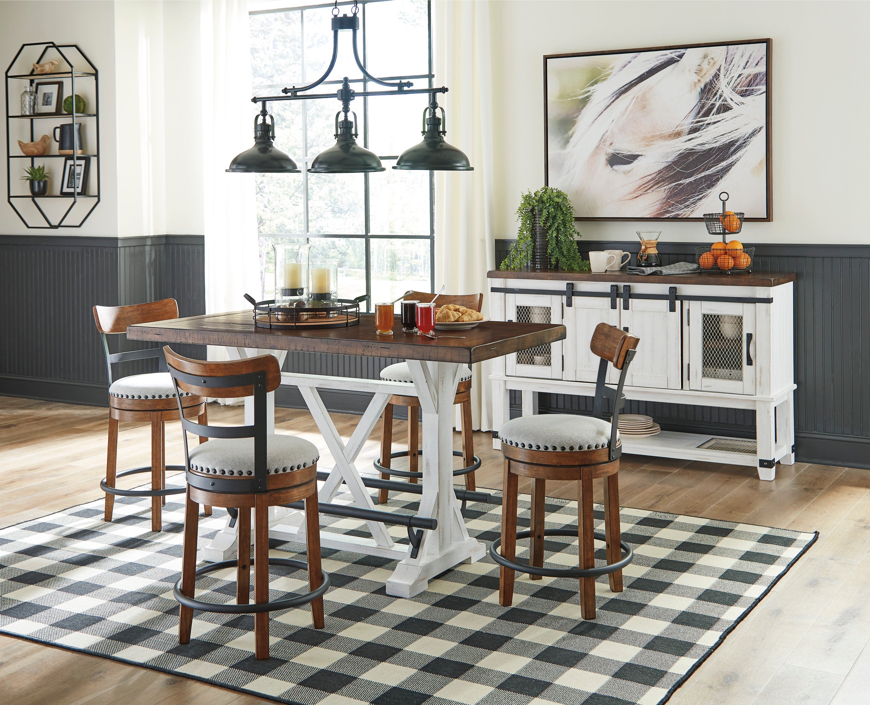 Valebeck White/Brown 5-Piece Counter Height Set - SET | D546-13 | D546-424(4) - Bien Home Furniture & Electronics