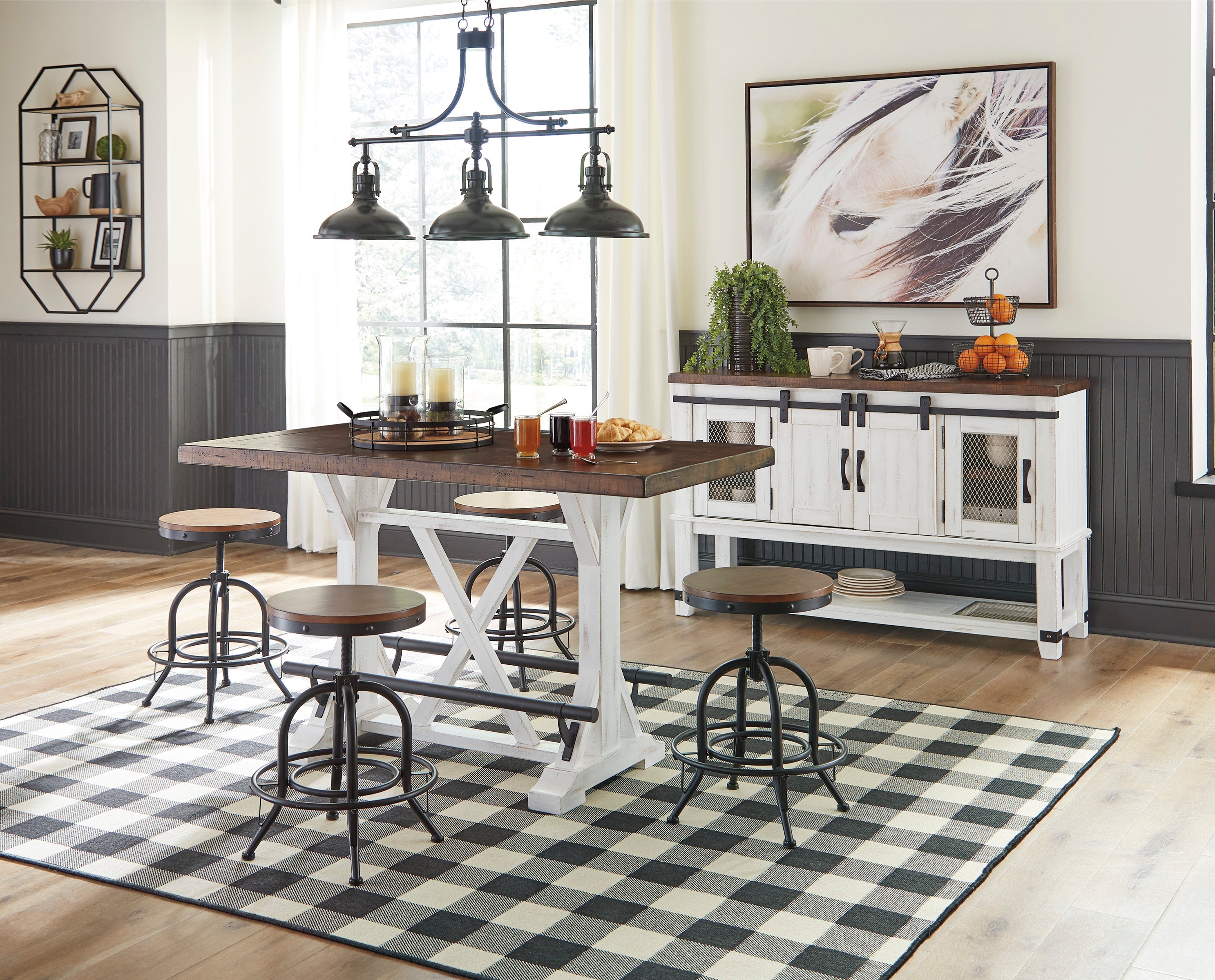 Valebeck White/Brown 5-Piece Counter Height Set w/ Stools - SET | D546-13 | D546-224(2) - Bien Home Furniture & Electronics