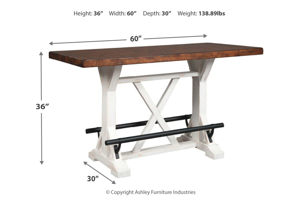 Valebeck White/Brown Counter Height Dining Table - D546-13 - Bien Home Furniture & Electronics