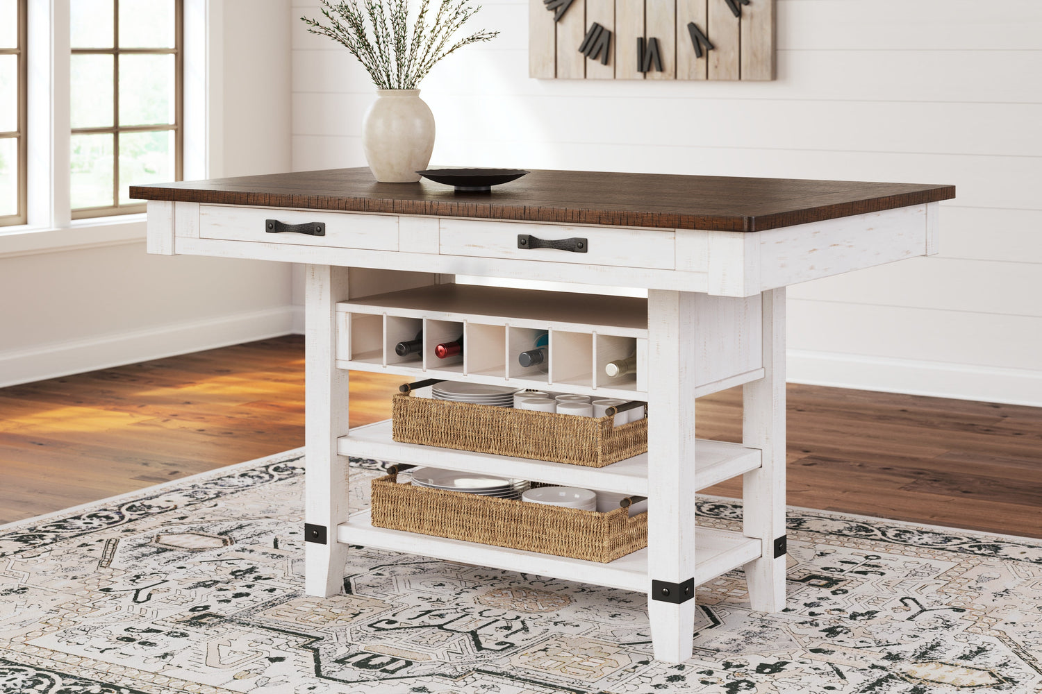 Valebeck White/Brown Counter Height Dining Table - D546-32 - Bien Home Furniture & Electronics