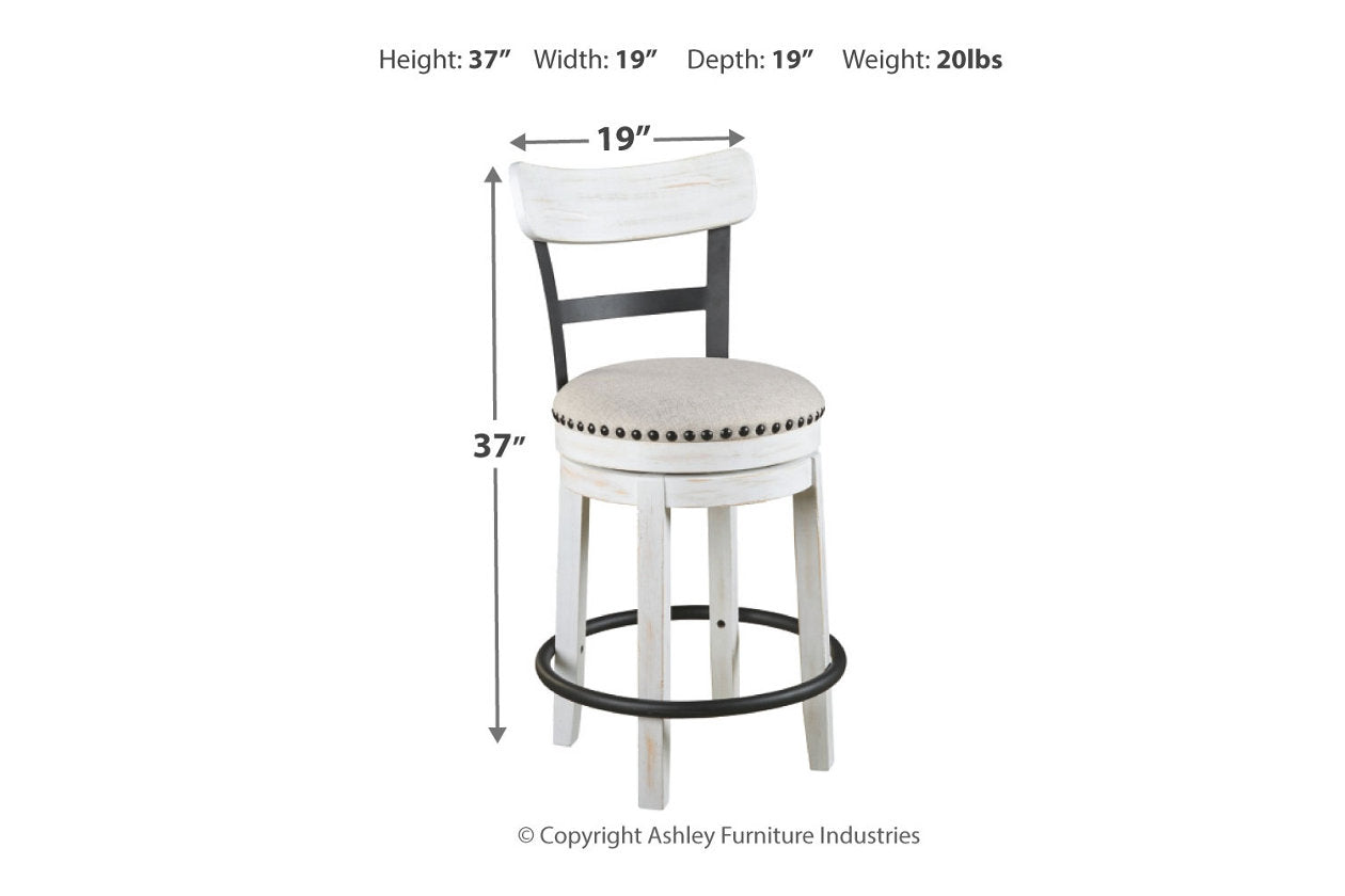 Valebeck White Counter Height Barstool - D546-524 - Bien Home Furniture & Electronics