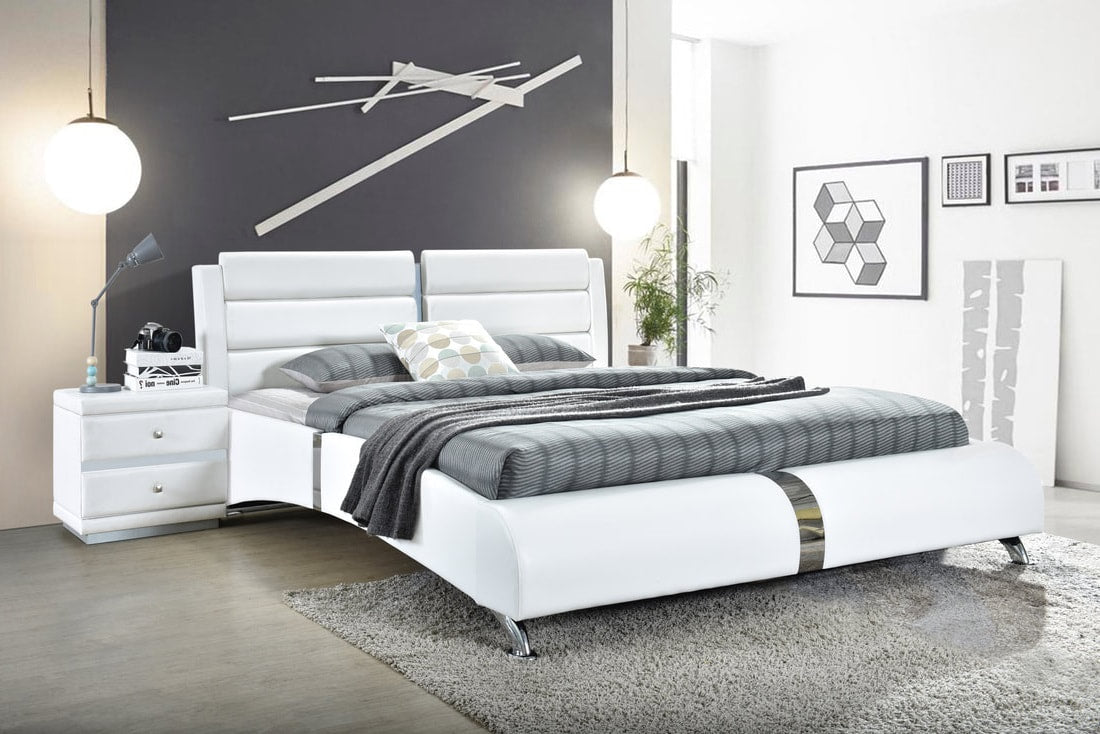 Vegas Platform Bed - White Queen &amp; King *Queen - Vegas - White Queen - Bien Home Furniture &amp; Electronics