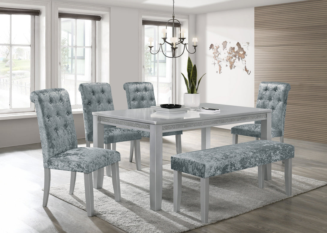 Vela Silver Dining Set - SET | 2161T-3864 | 2161S(2) - Bien Home Furniture &amp; Electronics