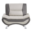 Veloce Beige/Gray Faux Leather Chair - 8219BEG-1 - Bien Home Furniture & Electronics