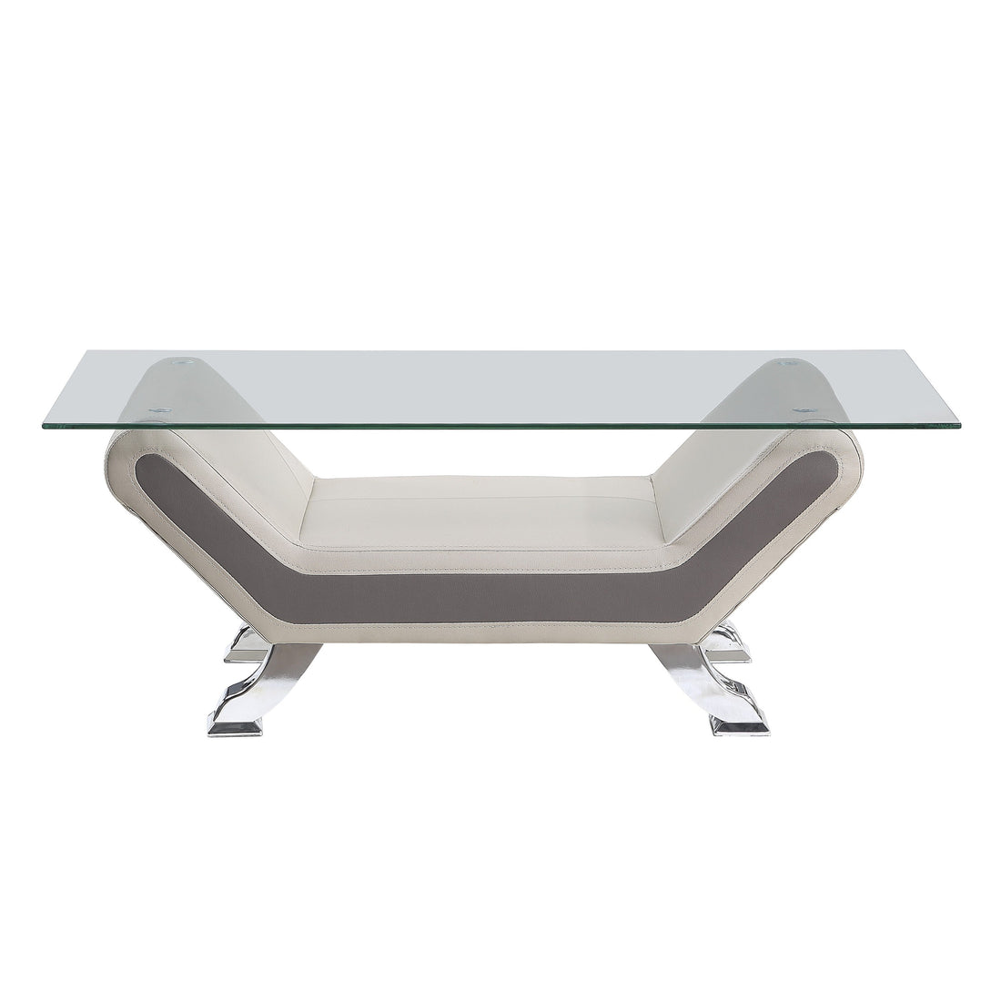 Veloce Beige/Gray Faux Leather Cocktail Table - SET | 8219-30G | 8219BEG-30 - Bien Home Furniture &amp; Electronics
