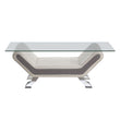 Veloce Beige/Gray Faux Leather Cocktail Table - SET | 8219-30G | 8219BEG-30 - Bien Home Furniture & Electronics