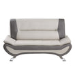 Veloce Beige/Gray Faux Leather Loveseat - 8219BEG-2 - Bien Home Furniture & Electronics