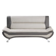 Veloce Beige/Gray Faux Leather Sofa - 8219BEG-3 - Bien Home Furniture & Electronics