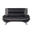 Veloce Black/Gray Faux Leather Loveseat - 8219BLK-2 - Bien Home Furniture & Electronics