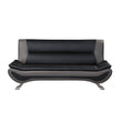 Veloce Black/Gray Faux Leather Sofa - 8219BLK-3 - Bien Home Furniture & Electronics