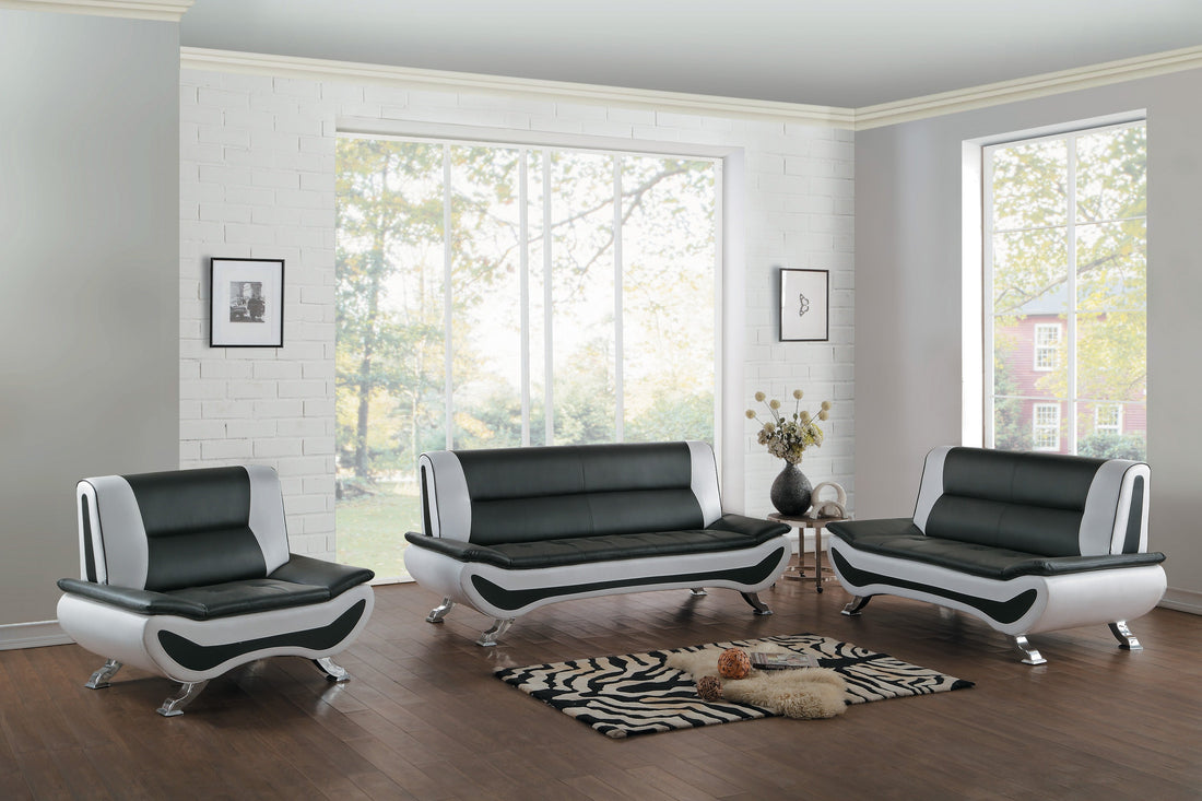 Veloce Black/White Sofa - 8219-3 - Bien Home Furniture &amp; Electronics