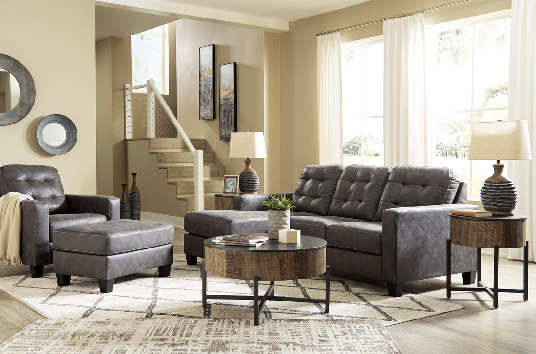 Venaldi Gunmetal Living Room Set - SET | 9150118 | 9150120 - Bien Home Furniture &amp; Electronics
