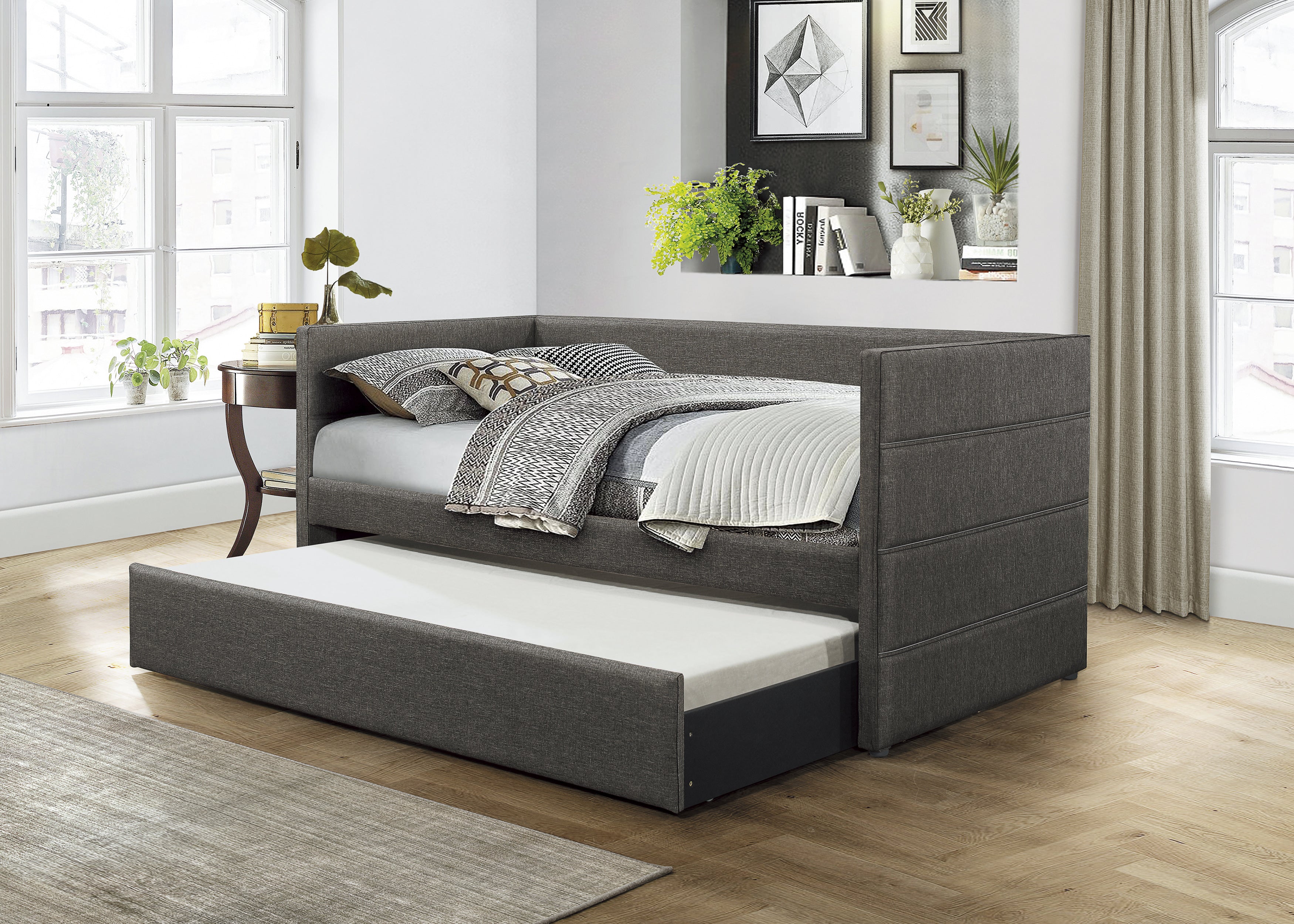 Vining Dark Gray Daybed with Trundle - SET | 4975-A | 4975-B - Bien Home Furniture &amp; Electronics