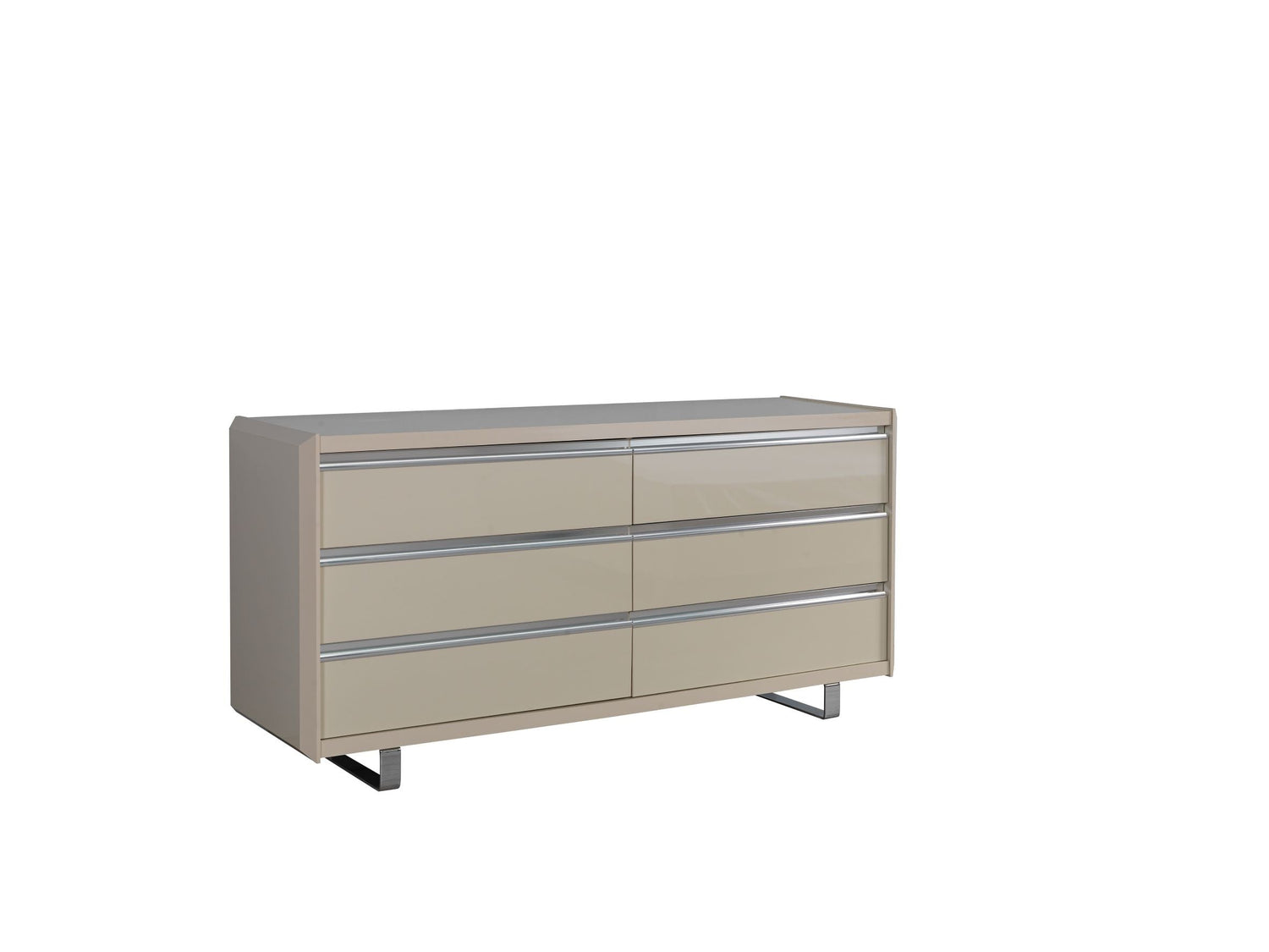 Viola Cream High Gloss Lacquer 4-Piece Queen Bedroom Set - VIOLABEDROOM-4PCQ - Bien Home Furniture & Electronics