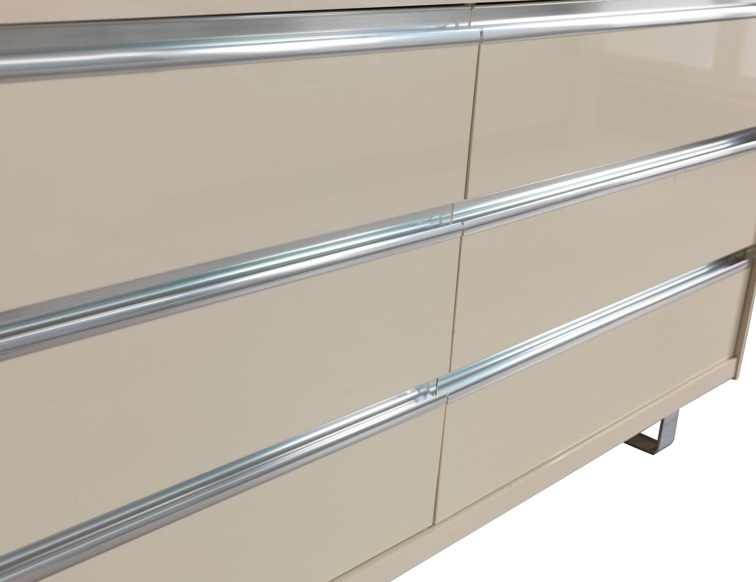 Viola Cream High Gloss Lacquer 4-Piece Queen Bedroom Set - VIOLABEDROOM-4PCQ - Bien Home Furniture & Electronics