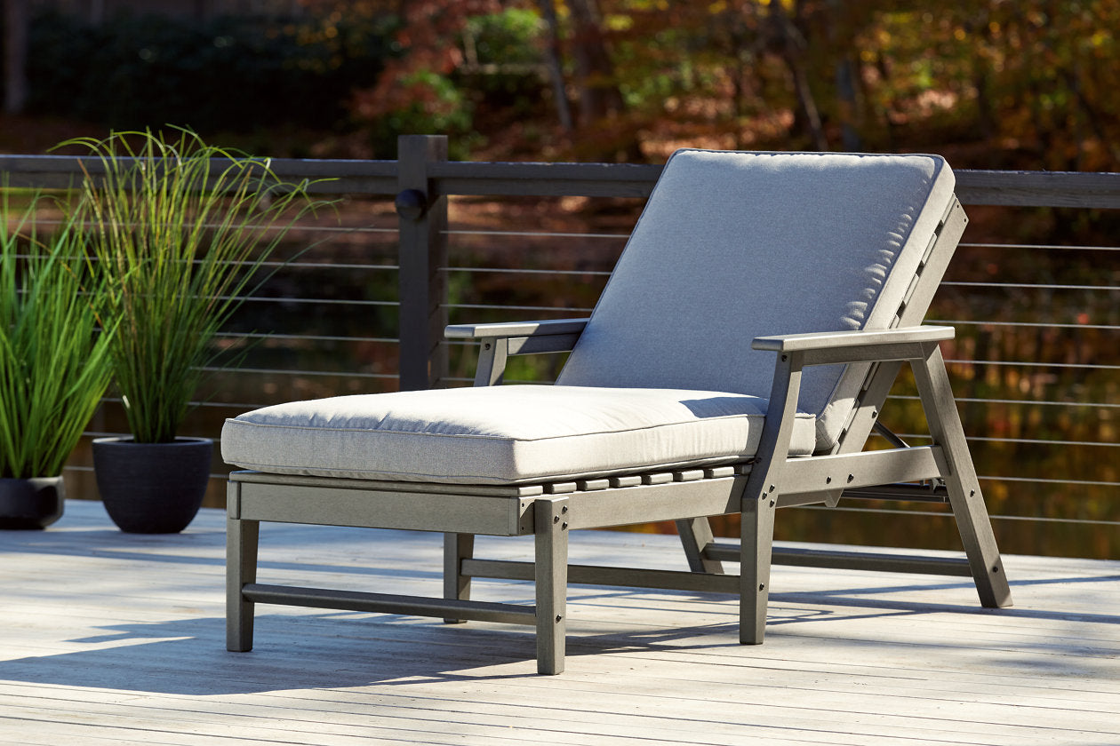 Visola Gray Chaise Lounge with Cushion - P802-815 - Bien Home Furniture & Electronics