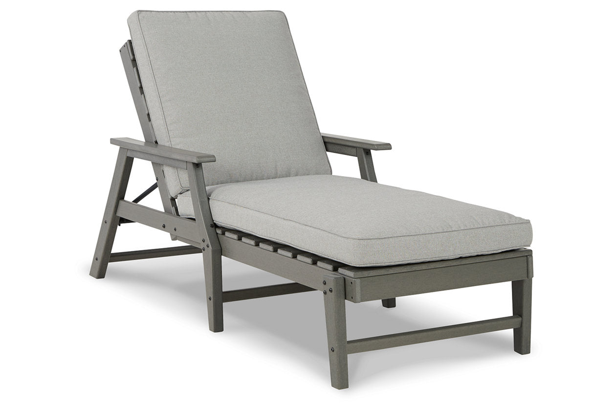 Visola Gray Chaise Lounge with Cushion - P802-815 - Bien Home Furniture & Electronics