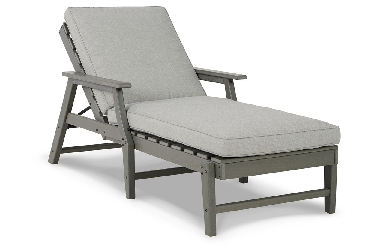 Visola Gray Chaise Lounge with Cushion - P802-815 - Bien Home Furniture & Electronics