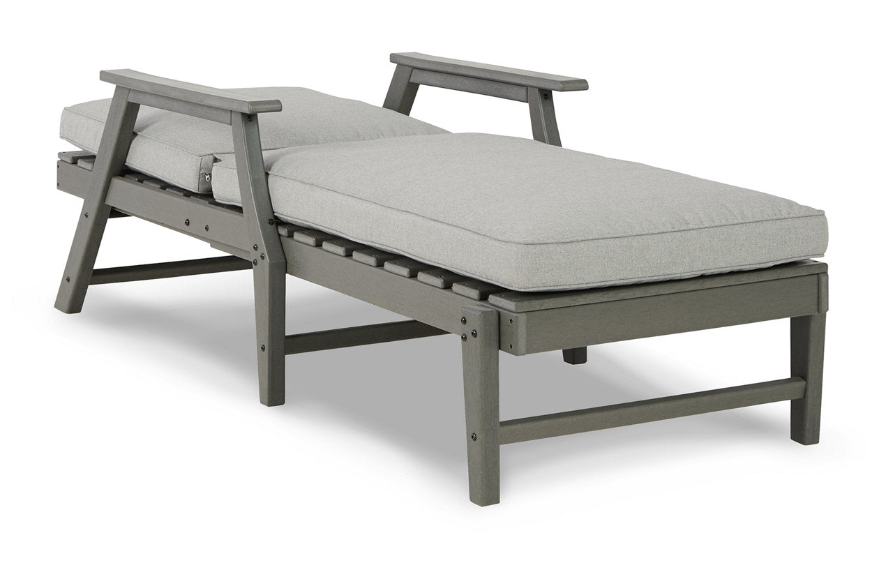 Visola Gray Chaise Lounge with Cushion - P802-815 - Bien Home Furniture & Electronics