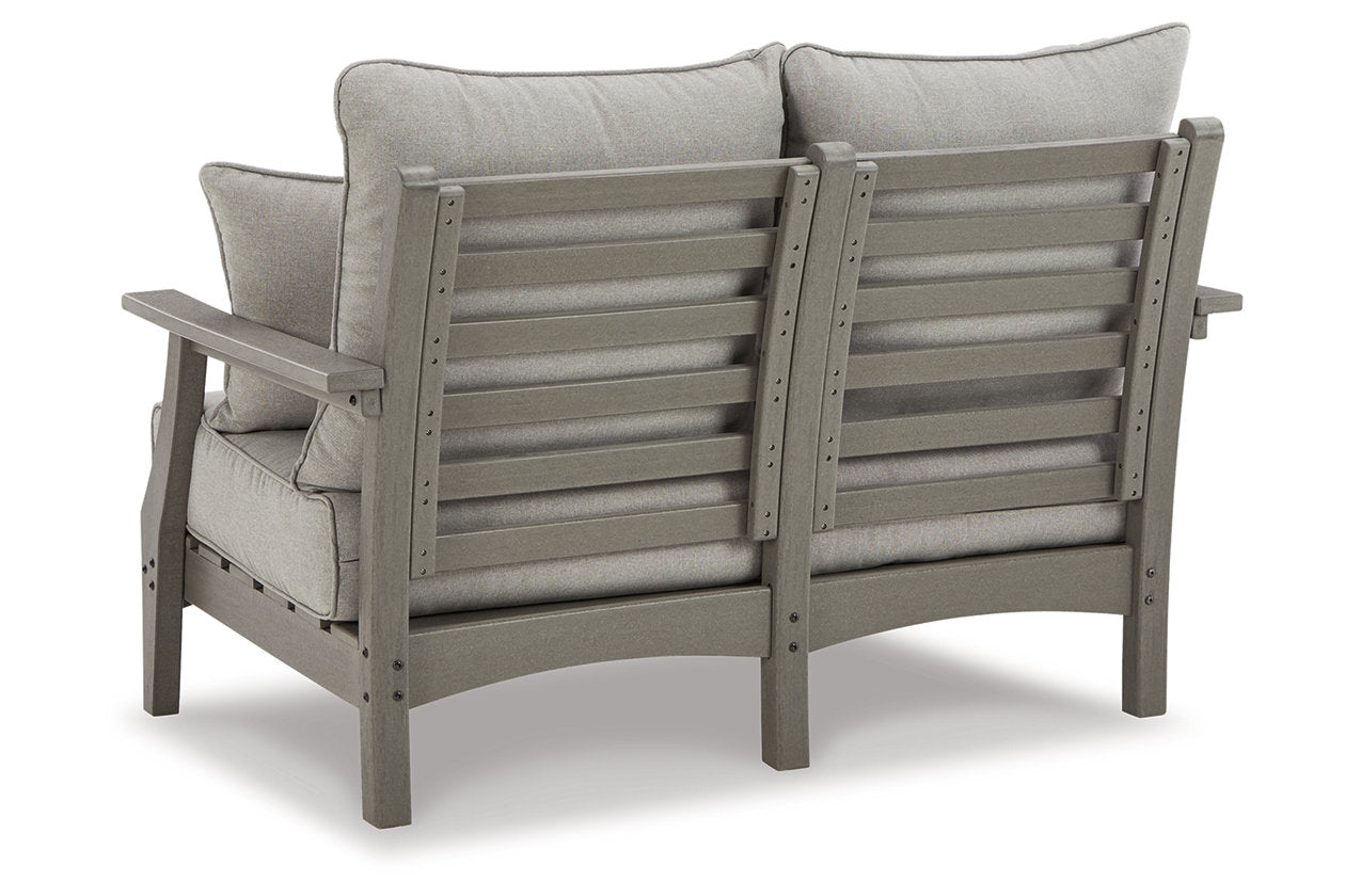 Visola Gray Outdoor Loveseat with Cushion - P802-835 - Bien Home Furniture & Electronics