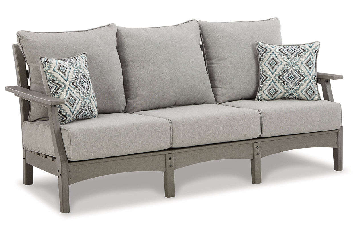Visola Gray Outdoor Sofa with Cushion - P802-838 - Bien Home Furniture & Electronics
