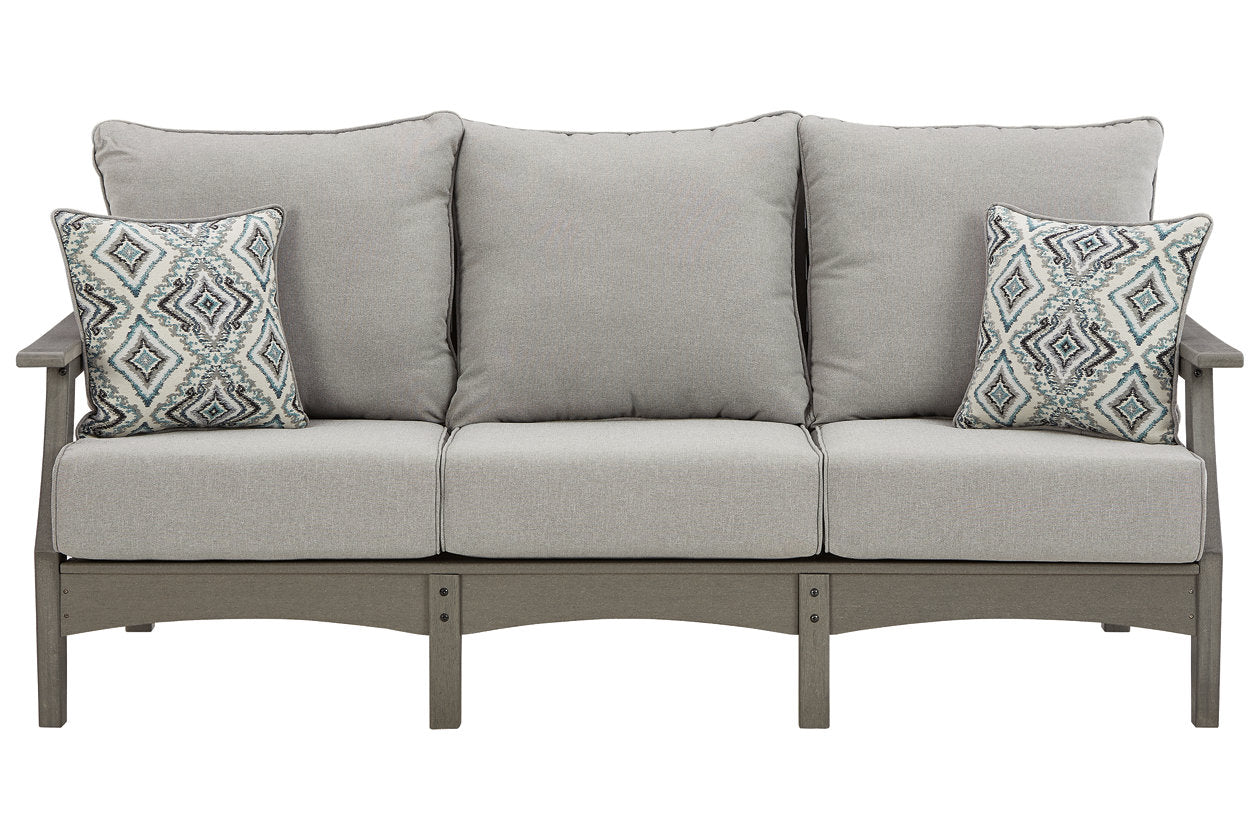 Visola Gray Outdoor Sofa with Cushion - P802-838 - Bien Home Furniture & Electronics