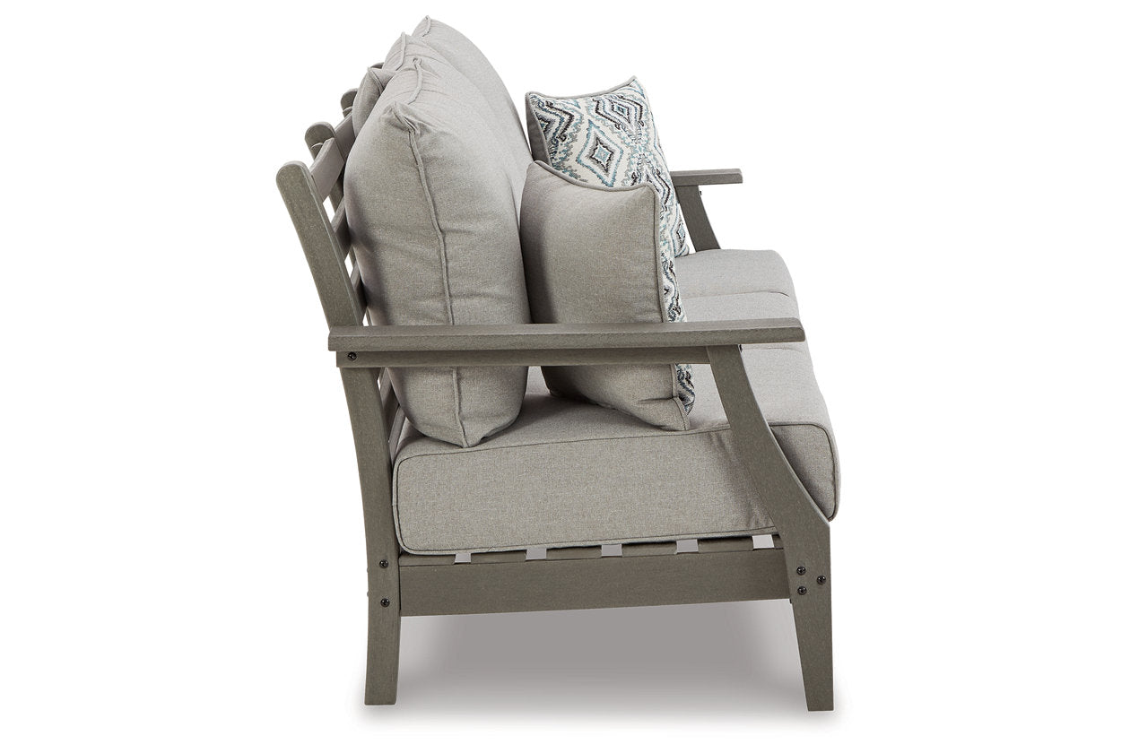 Visola Gray Outdoor Sofa with Cushion - P802-838 - Bien Home Furniture & Electronics