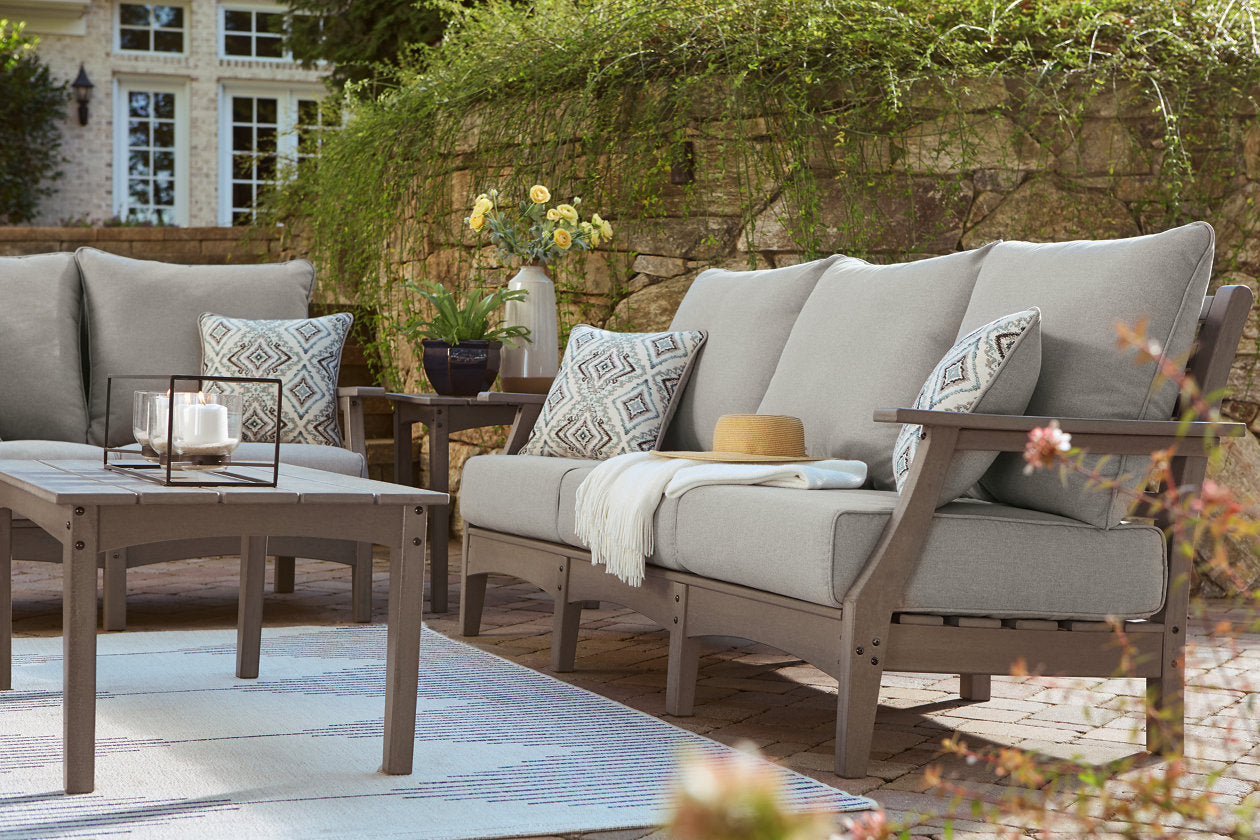 Visola Gray Outdoor Sofa with Cushion - P802-838 - Bien Home Furniture & Electronics