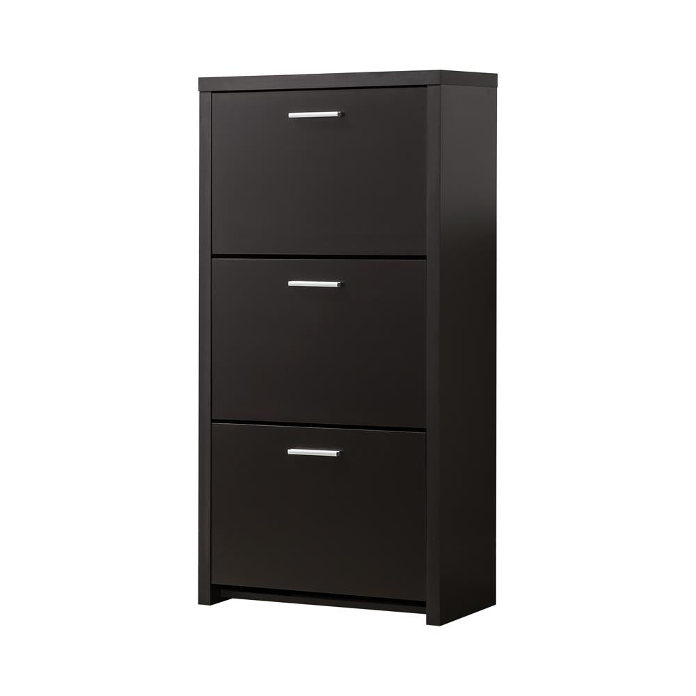 Vivian Black 3-Drawer Shoe Cabinet - 900604 - Bien Home Furniture & Electronics