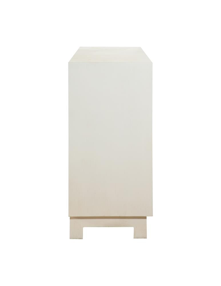 Voula White/Gold Rectangular 4-Door Accent Cabinet - 953416 - Bien Home Furniture & Electronics