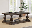 Walden Coffee Rectangular Coffee Table with Turned Legs/Floor Shelf - 753378 - Bien Home Furniture & Electronics