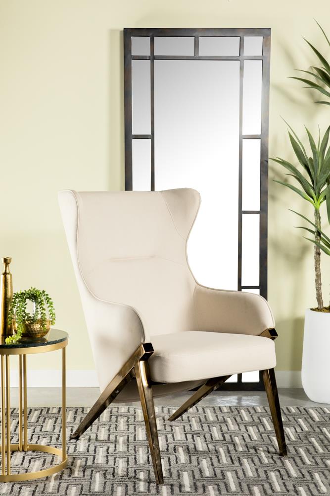 Walker Cream/Bronze Upholstered Accent Chair - 903052 - Bien Home Furniture &amp; Electronics
