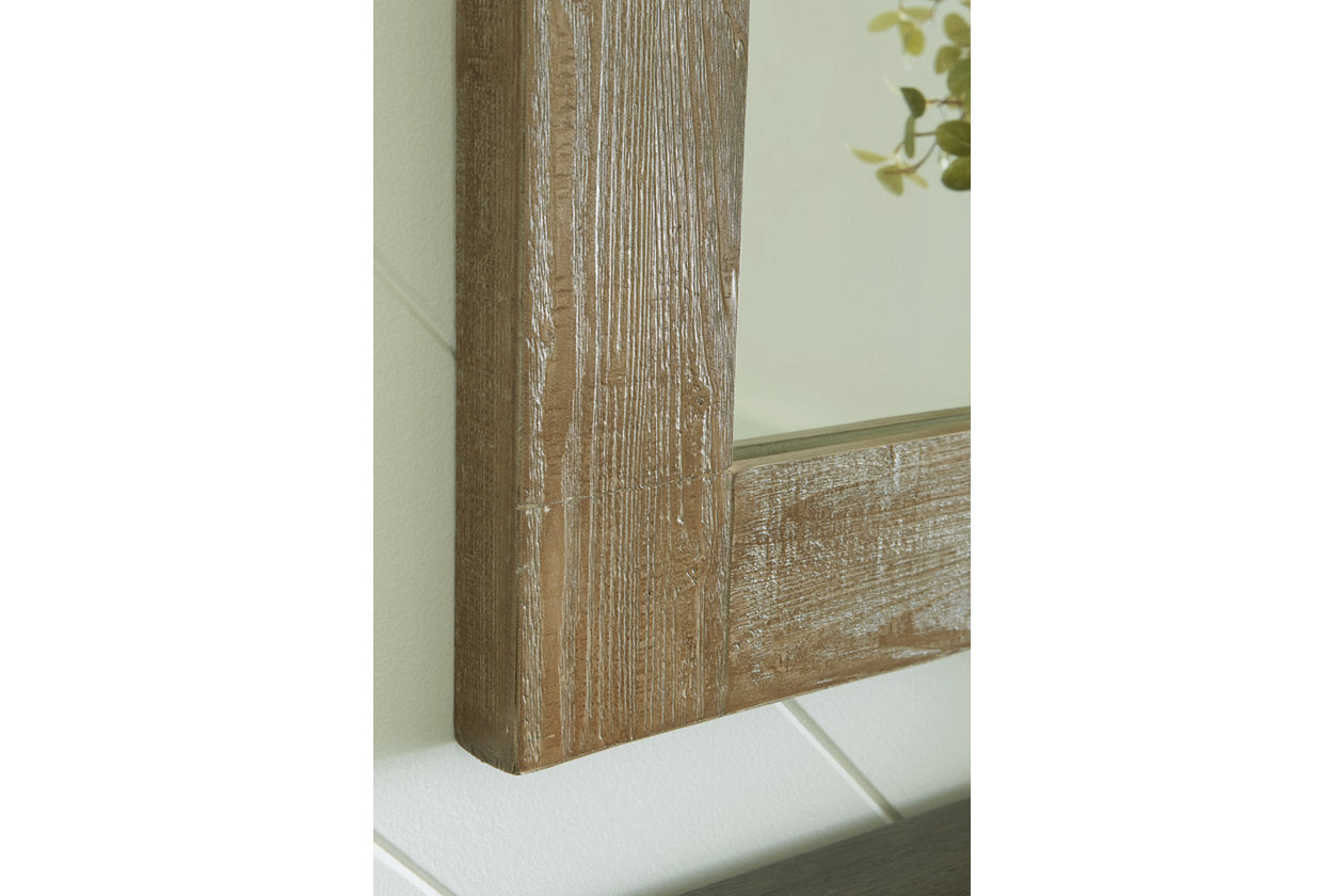 Waltleigh Distressed Brown Accent Mirror - A8010277 - Bien Home Furniture & Electronics